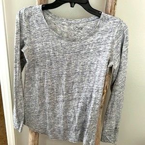 Ann Taylor‎ LOFT Women's Long Sleeve Vintage Cotton Tee Gray Xsmall
